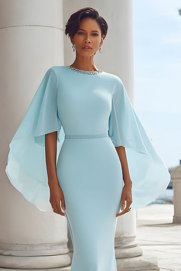 Robe de mère de la mariée avec cape